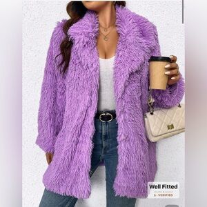 Purple Faux Fur Coat